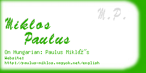 miklos paulus business card